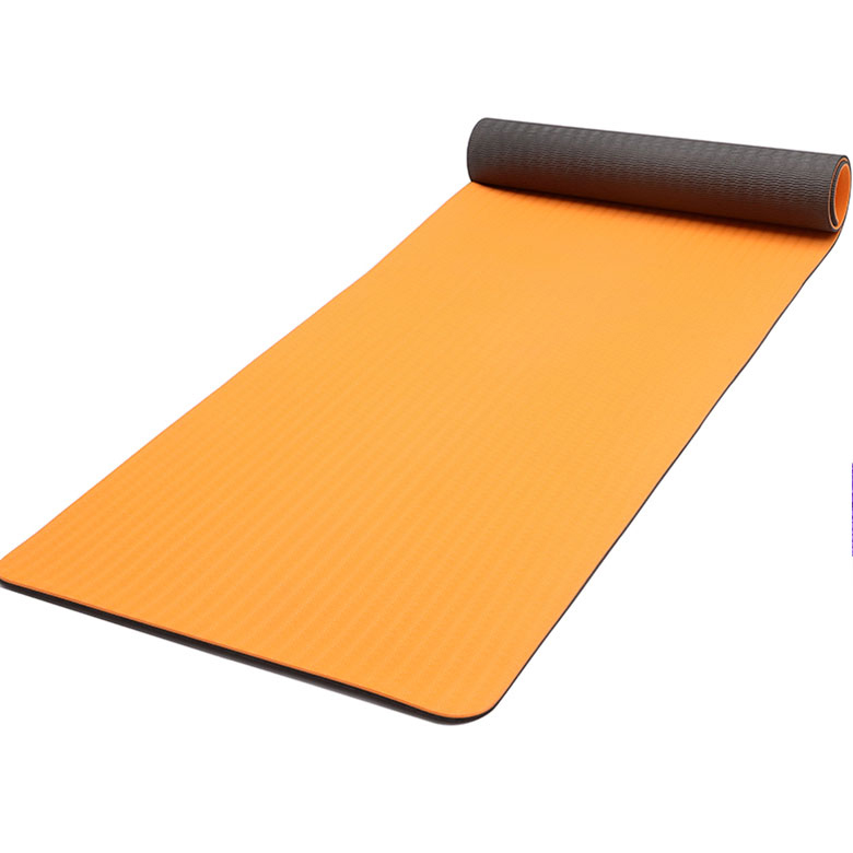 Tapete de ioga antiderrapante TPE de treino de pilates de camada dupla com impressão personalizada de fábrica no atacado