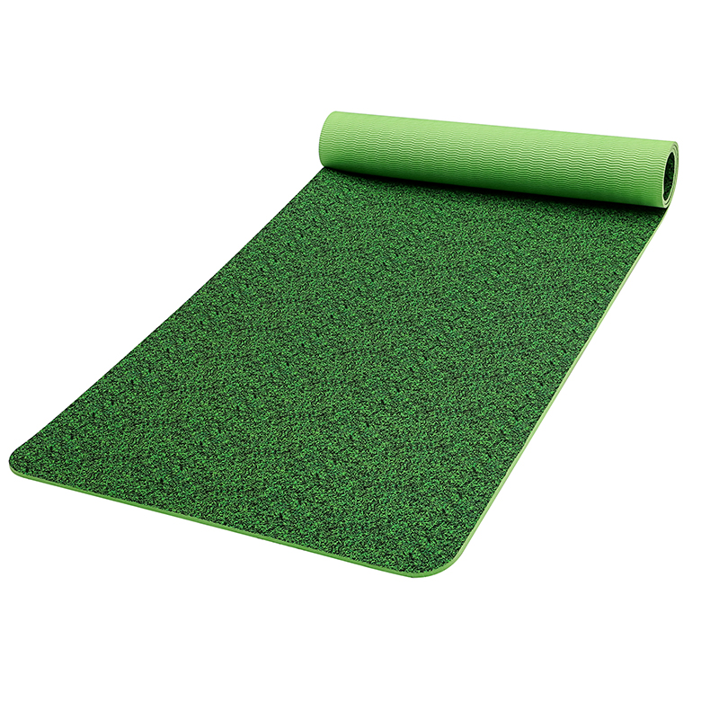 Fabrieksaangepast logo antislip goedkope groene milieuvriendelijke tpe bamboe yogamat