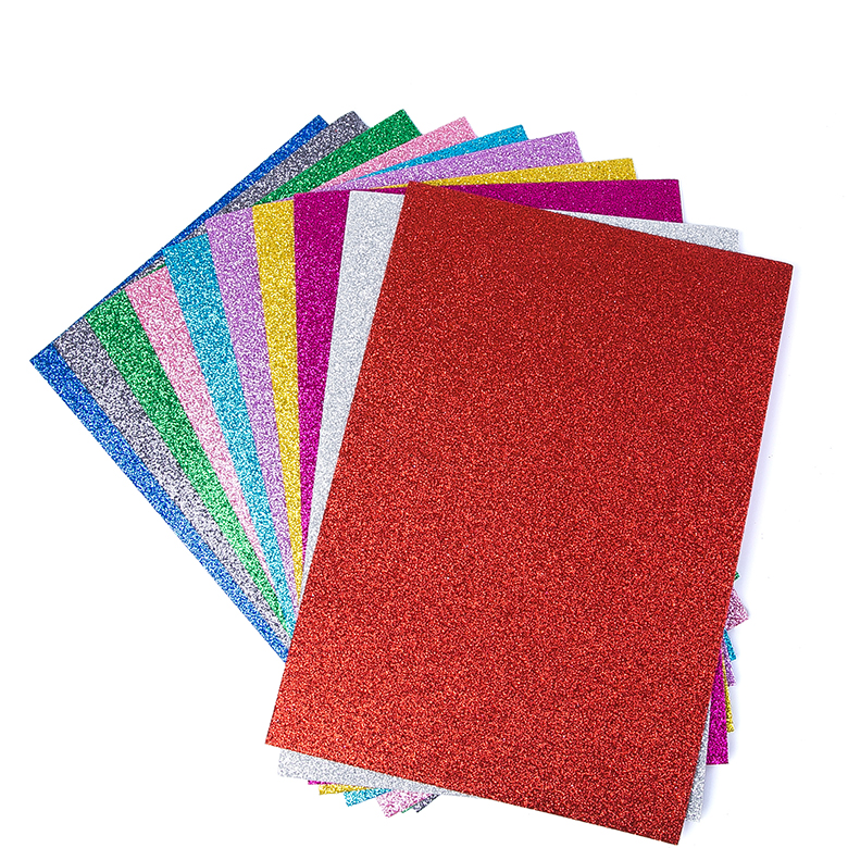 Kanak-kanak mesra alam cantuman glitter borong Colorful eva foam printing glitter sheet
