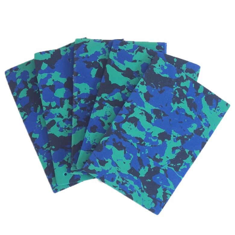 Fornecedor confiável padrão de camuflagem folha de espuma plástica mistura cor eva para chinelo
