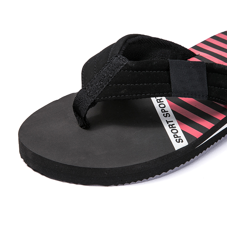 Wholesale fashion style men flip- flops sandals red stripe sole print tsinelas