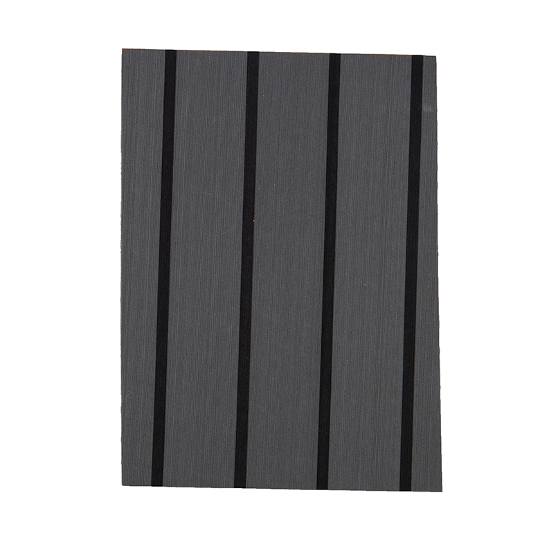 synthetic faux teak black solid color stripe dark grey decking sheet boat flooring carpet accessories para sa boat flooring