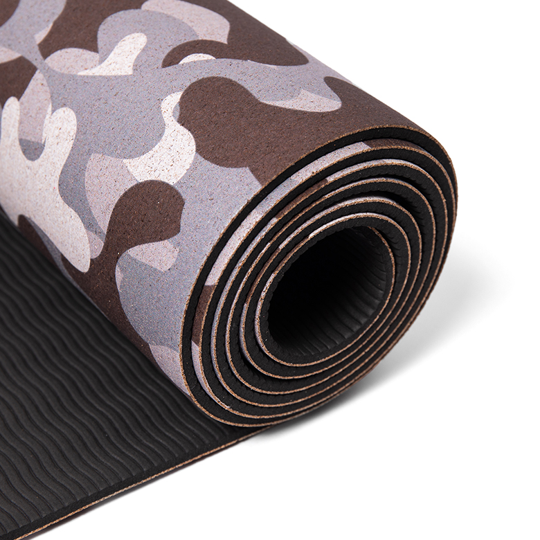 Esterilla de ioga de corcho reciclado de TPE de alta densidade extra grosa de 1/2 polgada para exercicios de fitness de pilates