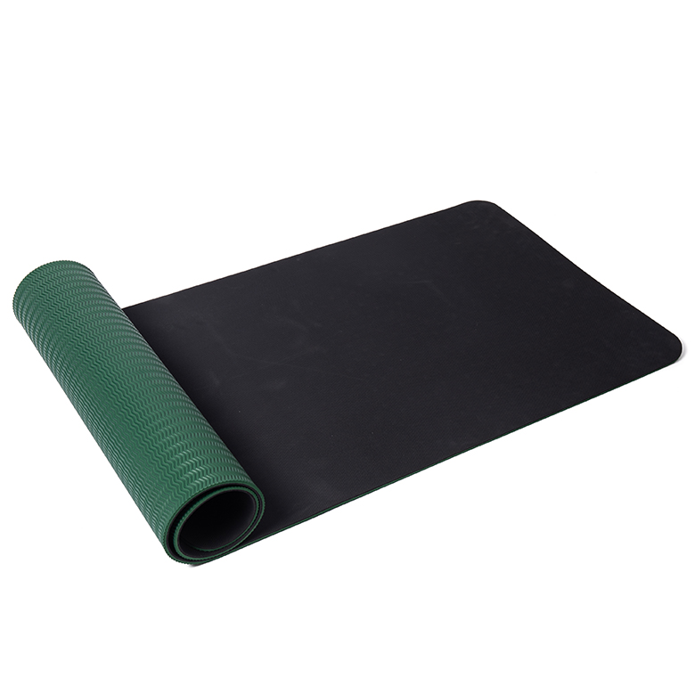 Estera de yoga antideslizante de color sólido de dos capas con etiqueta privada al por mayor con logotipo personalizado de caucho natural de 183cm