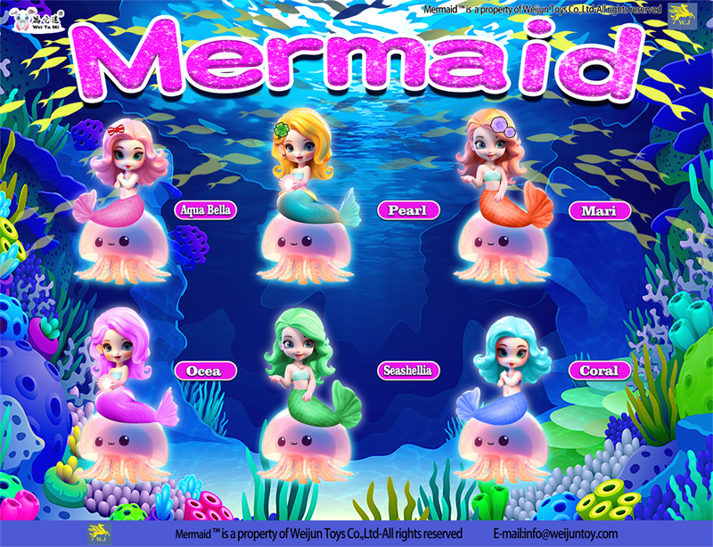 Collectible Beautiful Mermaid at Transparent Jellyfish
