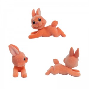 Mini PVC en plastique adorable avec des jouets de lapin Kawaii floqués à collectionner