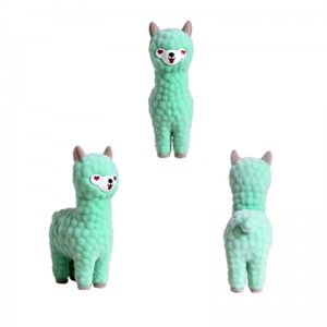 Mini Cartoon Flocked Llama Toy for Blind Bag