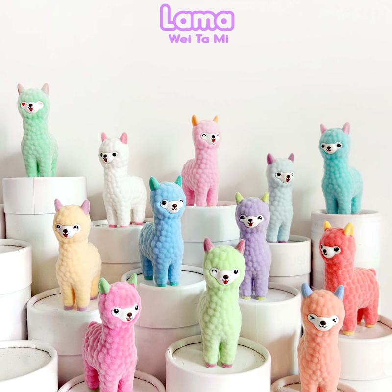 Mini Long Neck Llama Flocking Llama Display Toy ຮູບພາບທີ່ໂດດເດັ່ນ