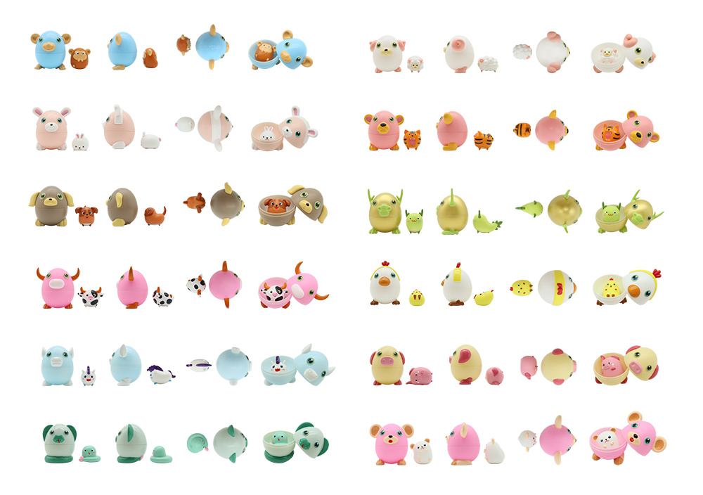 Novu ODM Design Figure Da WeijunToys 12 Disegni di Mini Plastic Animal Toys