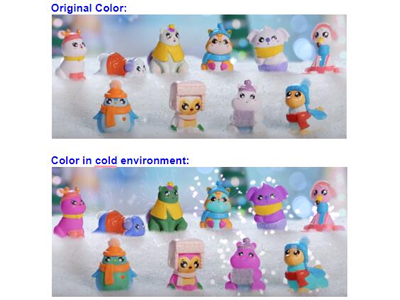 Farveskift legetøj, Plast PVC legetøj fra Weijun fabrik
