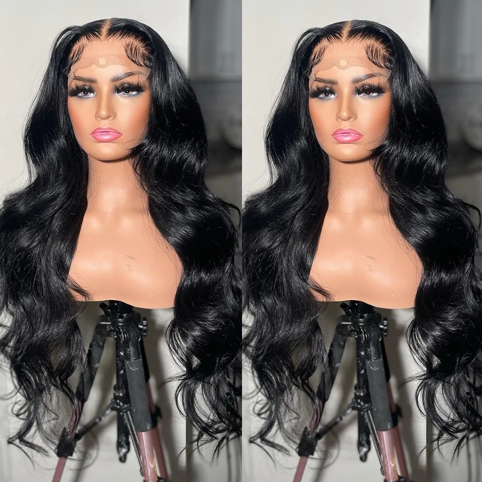 Long Body Wave Human Virgin Hair Lace μπροστινή περούκα προ μαδημένη με βρεφικά μαλλιά
