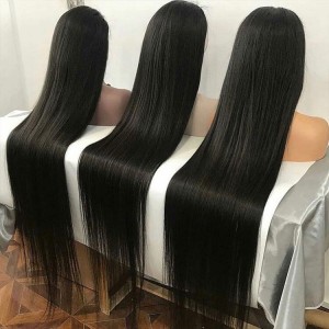 Parrucca frontale in pizzo trasparente 100 parrucche di capelli umani vergini brasiliani