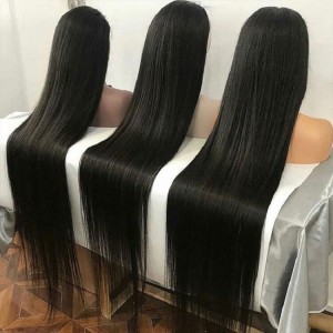 Grosir 13 × 6 Lace Frontal pindho Digambar Lurus Wig Kanggo Black Women