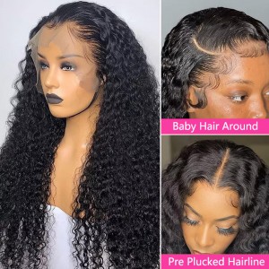 Kinky Curly Lace Front Wigs Natural Density Human Virgin Hair Wigs