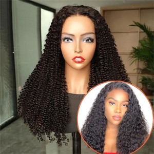 Kinky Curly Wear And Go Glueless 13X4 Parrucca frontale in pizzo HD pretagliata