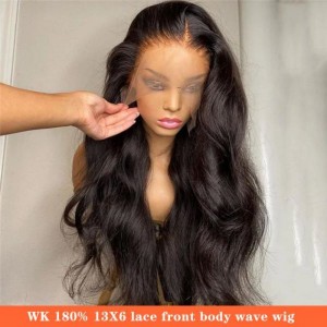 13X6 Body Wave čipkasta prednja perika od ljudske kose za crne žene