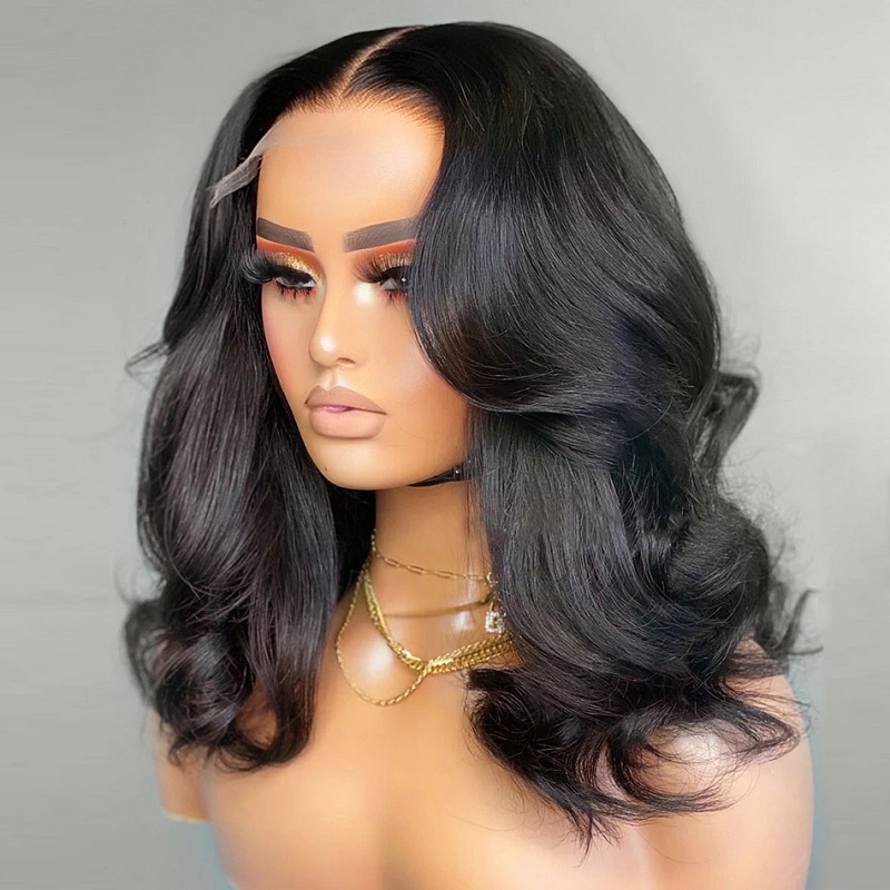Body Wave Lace Closure Wigs Preplucked With Natural Hairline
