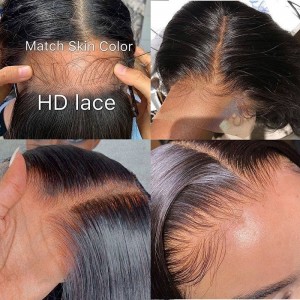 180% density pre plucked lace closure frontal wigs para sa mga kababaihan