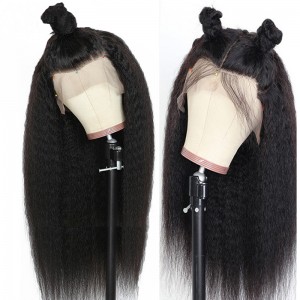 Parrucche dritte Yaki per capelli umani frontali in pizzo 13 × 4 Hd