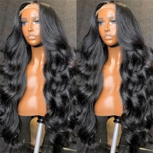 Body Wave 13X4 HD Swiss Lace Front Wig Pre Plucked With Baby Hair