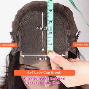 Parrucca corta di capelli umani dritta 4 × 4 HD Lace Closure Bob