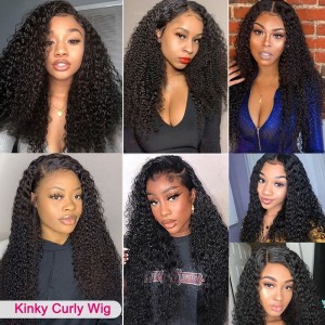 Paruka Raw Virgin Kinky Curly Human Hair 4×4 5×5 HD Lace Uzavírací paruky