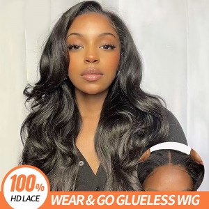 6 × 4 Kupfeka uye Go Glueless Human Hair Wig Pre Cheka Lace