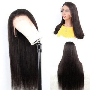 High density 13×4 Lace Front Straight Human Hair Wig Brazilian