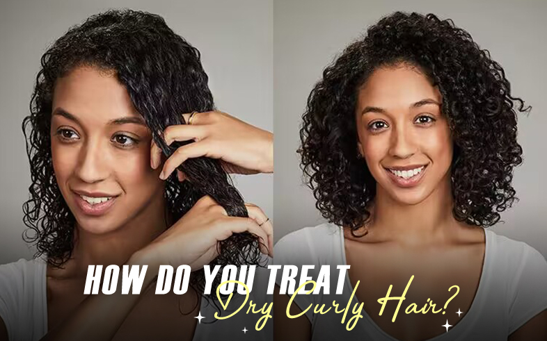 Hur behandlar du torrt lockigt hår?