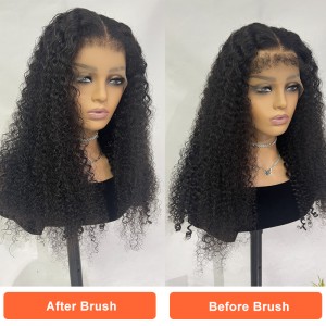 HD Renda Front Kinky Curly Wig Jeung Tipe 4C Afro Curly Hairline
