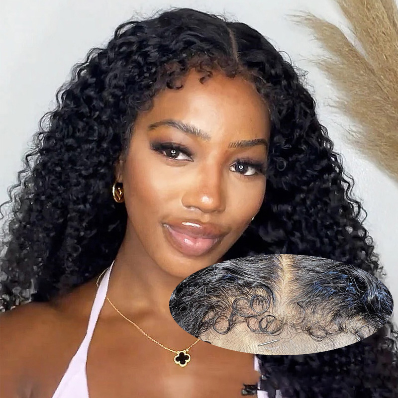 Type 4C Kinky Culry Hairline Pre Plucked HD Lace Wig curly Edges Featured Image