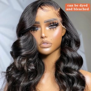 Transparante Body Wave Lace Front Wig Mei Baby hier