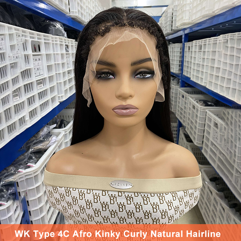 Silk Straight 13X4 Transparent Lace Front Wig with Type 4C Curly Hairline