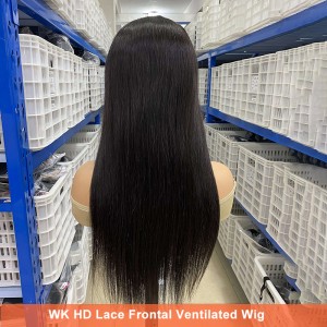 Silk Straight 13X4 Transparent Lace Front Wig nga May Type 4C Curly Hairline