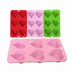 Heart Popsicle Mold Silicone Cake Mold 3D ຮູບຫົວໃຈ Chocolate Mold