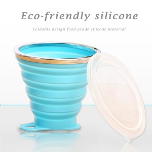 China Factory Collapsible Travel Cup Foldable Silicone Coffee Cup