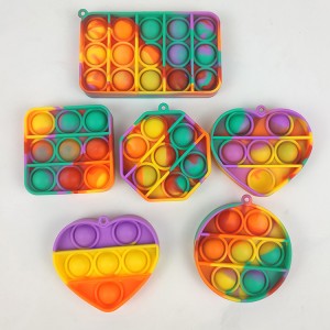 Naljakas värvikas mänguasjade komplekt Popit Fidget mänguasi, lihtsad mullidega sensoorsed mänguasjad