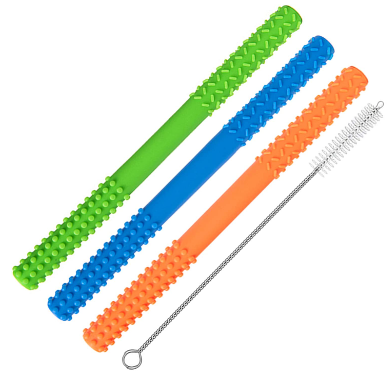 Amazon Silikon Baby Chew Toy Safety Teething Tube Gum Massager