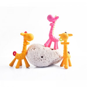 Giraffe baby bed daliqandin Toys Pendant Silicone Baby Soft Wholesale Quantity Teething Toys silicone funny giraffe baby teether