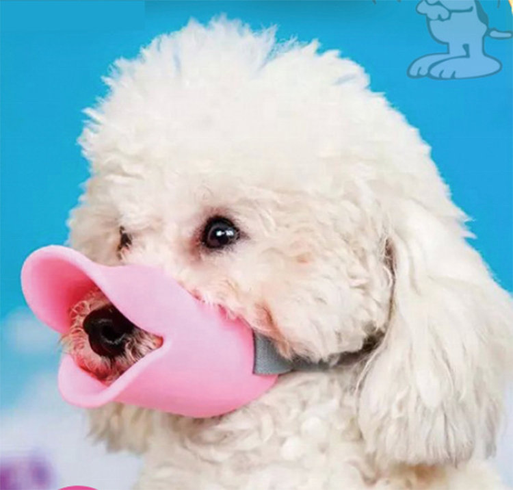 ការរចនាថ្មី ឧបករណ៍ប្រឆាំងនឹងសំបកឈើ Silicone Rubber Pet Bite Suit Anti Bark Adjustable Dog Mouth Mask