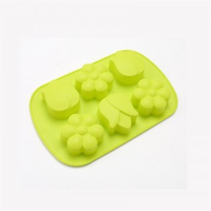 Silicone Mould Cake Baking Cup 6-Cavity Tulip Paj Muffin Cake Pans Mould