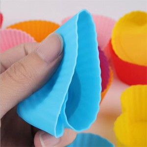 Reusable Silicone Scelerisque Cake Baking Molde Cup Mix Color 12pc-Set Silicone Baking Cups Mold Tool round Shape