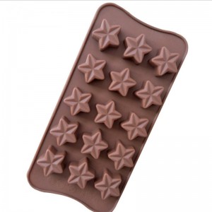 Mini forma de estrella 15 cavidades molde para hacer chocolate fondant bandeja de silicona