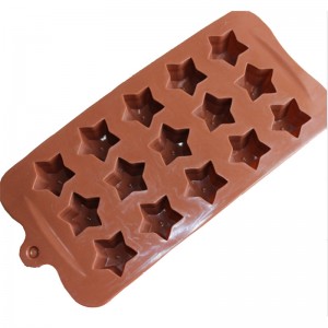 Силиконова подложка за шоколадова форма за фондан във формата на мини звезда с 15 кухини