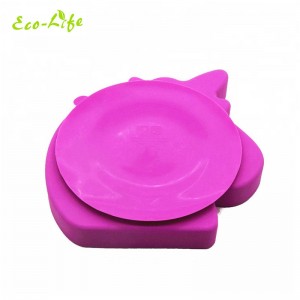 Eco-Life BPA Free Cute Animal Unicorn Divided Silicone Plate αναρρόφησης για μωρό