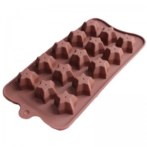 Mini vassoio in silicone per stampi per cioccolato fondente a 15 cavità a forma di stella