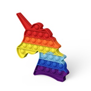 Rainbow Unicorn Pop It sansoryèl Fidget jwèt pou timoun yo