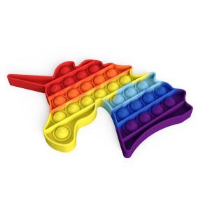Rainbow Unicorn Pop It Sensory Fidget Toy mo Tamaiti