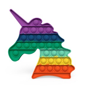 Rainbow Unicorn Pop It Sensory Fidget Toy para sa mga Bata