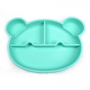 Foldable Customized Travel Plate Utensils Tray Placemat Baby Bowl Divided Silicone Plates Para sa Bata
